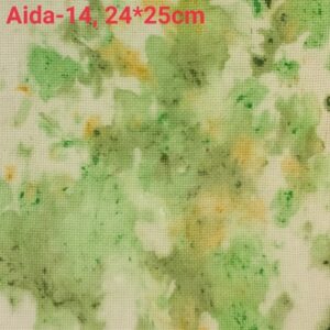 Фоновая канва Aida-14 24×25см зеленый-желтый