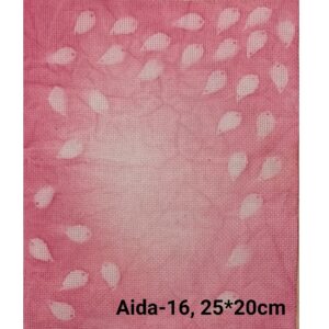 Фоновая канва Aida-16 25×20см розовый с листиками