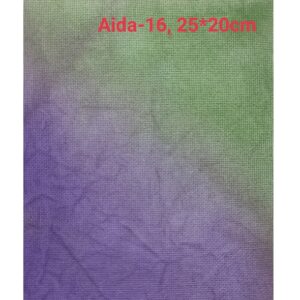 Фоновая канва Aida-16 25×20см сиреневый-зеленый