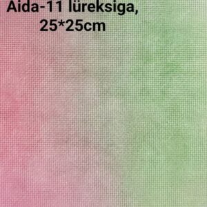 Фоновая канва-11 с люрексом зелено-розовая 25x25cm