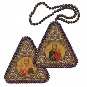 Икона бисер Богородица Одигитрия + Св.Николай Чудотворец