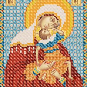 Ткань для бисера Божья Матерь Взыграние младенца 13x18cm