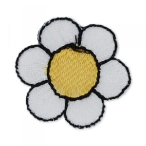 Термоэмблема 1-033D “Бело-желтый цветок” д.30mm