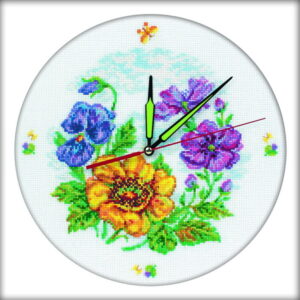 Вышивка крестиком-часы M40006 “Цветы” 30х30 cm