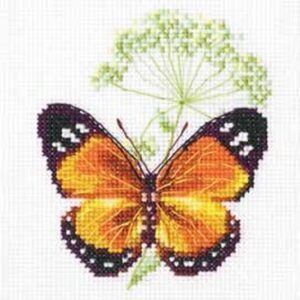 Вышивка крестиком EH365 «Тмин и бабочка» 8,5×9,5см