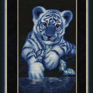 Вышивка крестиком ДЖ-011 «Белый тигренок» 41×25см