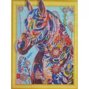 Алмазная мозайка MX010 Цветочная лошадь 30×40 см