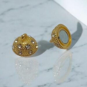 Магнитная застежка для украшений 14мм арт.5422 цвет: под золото/с кристаллами