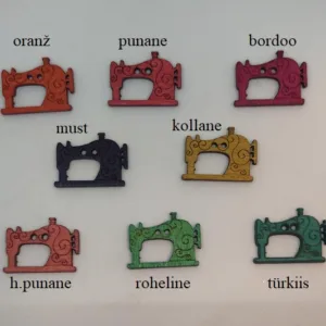 Деревянная пуговица “Швейная машина” 27×19мм (выбор цвета)
