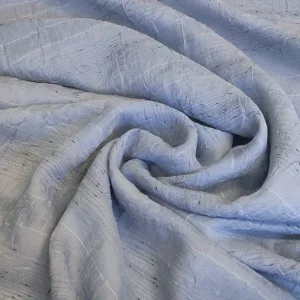 Вуаль с вышивкой, ширина 125см, цвет сине-серый, 100%PES (50см)