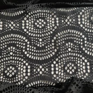 Кружевная ткань черная, ширина 150см (2,35м)
