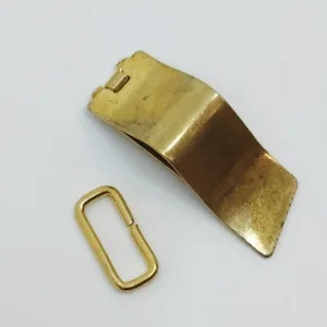 Пряжка для шубы M52, 16×46мм, цвет старое золото