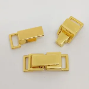 Пряжка для резинки с замком AS1577, 7мм(11х28мм) цвет золотой