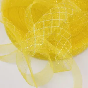Кринолин-лента, ширина 30мм, цвет: желтый с металлизированной нитью