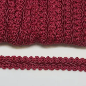 Тесьма декоративная «Булет», ширина 13мм, цвет: бордовый, 50см
