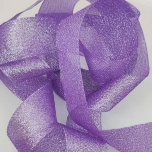Металлизированная тесьма, цвет: фиолетовый с серебром (выбор ширины)