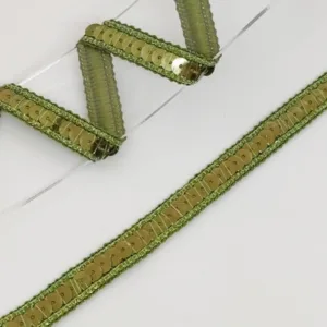 Тесьма с пайетками 12мм цвет: т.зеленый, 50см