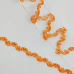 Тесьма декоративная NF3201, ширина 12мм, цвет: оранжевый