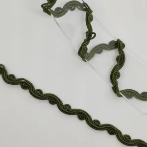 Тесьма декоративная NF3201, ширина 12мм, цвет: зеленый мох