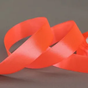 Атласная лента цвет: 600-неоновый оранжевый 1м, выбор