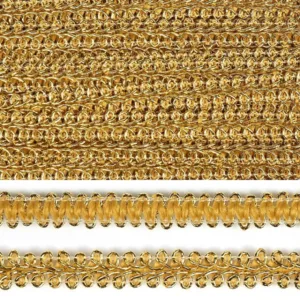 Декоративная металлизированная тесьма «Шанель», ширина 8мм, цвет: золотой металлик (50см)