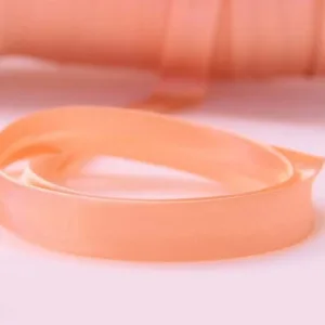 Косая бейка атласная 15мм цвет: 026-оранжево розовый, 50см