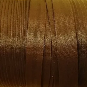 Косая бейка атласная, ширина 15мм, цвет: 076 (шоколадный)