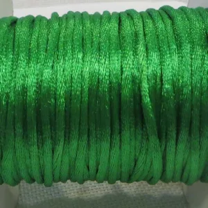 Атласный шнур, d.2мм, цвет: ярко-зеленый