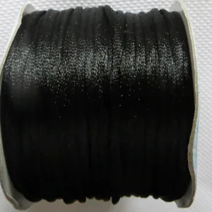 Атласный шнур, d.2мм, цвет: 039 (черный)