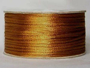 Атласный шнур, d.2мм, цвет: золотисто-коричневый