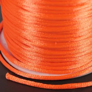 Атласный шнур, d.2мм, цвет: ярко-оранжевый