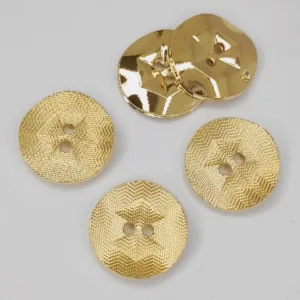 Пуговица с 4-отверстиями 63406 золотой металлик