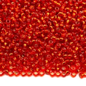 Preciosa №10 цвет: 97050-красновато оранжевый с серебром внутри 10г, Чехия