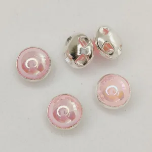 Полубусина пришивная св.розовый SX1068 основа-серебро 8мм