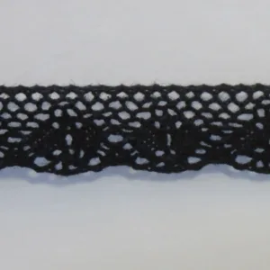 Вязаное кружево AA-10-690, хлопок, ширина 17мм, цвет: черный (50cм)