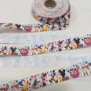 Репсовая лента “Disney фейерверк”, ширина 25мм, цвет: белый (50cм)