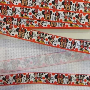 Репсовая лента “Minnie Mouse”, ширина 23мм (50cм)
