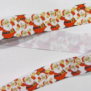 Репсовая лента “Санта Клаус”, ширина 25мм, цвет: белый (50cм)