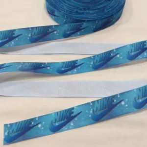 Репсовая лента 22мм “NIKE” цвет: синий, 50cм