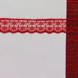 Кружево капроновое 133-1, ширина 20мм, цвет: бордовый (50cм)