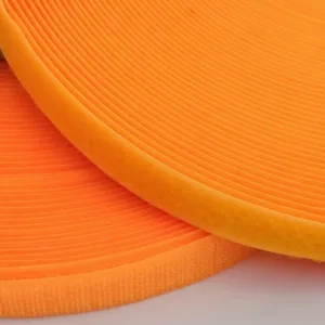 Контактная лента (липучка), ширина 20мм, цвет: оранжево-желтый