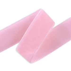 Бархатная лента, цвет: розовый (067) (выбор ширины)