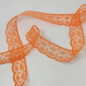 Кружево капроновое, ширина 20мм, цвет: оранжевый (50cм)