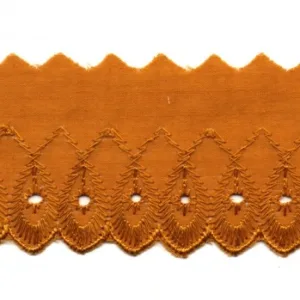 Кружево-шитье, ширина 50мм, цвет: светло-коричневый с перьями (50cм)