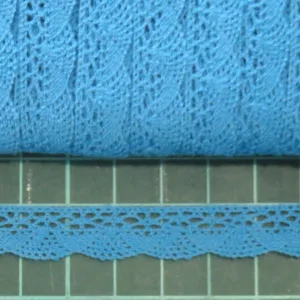 Вязаное кружево 907026, хлопок, ширина 15мм, цвет: синий (50cм)