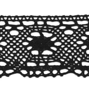 Вязаное кружево 3079, хлопок, ширина 65мм, цвет: черный (50cм)