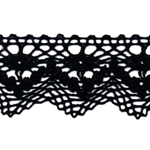 Вязаное кружево 3118, хлопок, ширина 50мм, цвет: черный (50cм)
