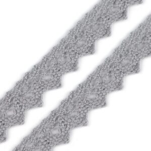 Вязаное кружево 15мм арт.180625/хлопок цвет: серый, цена за 50cм