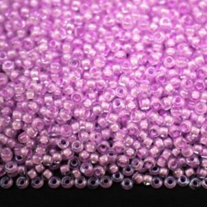 Preciosa №10 цвет: 38128-прозрачный перламутровый и лилово розовый внутри 10г, Чехия