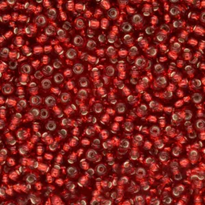 Preciosa №11 цвет: 97070-красный и серебро внутри 10г, Чехия